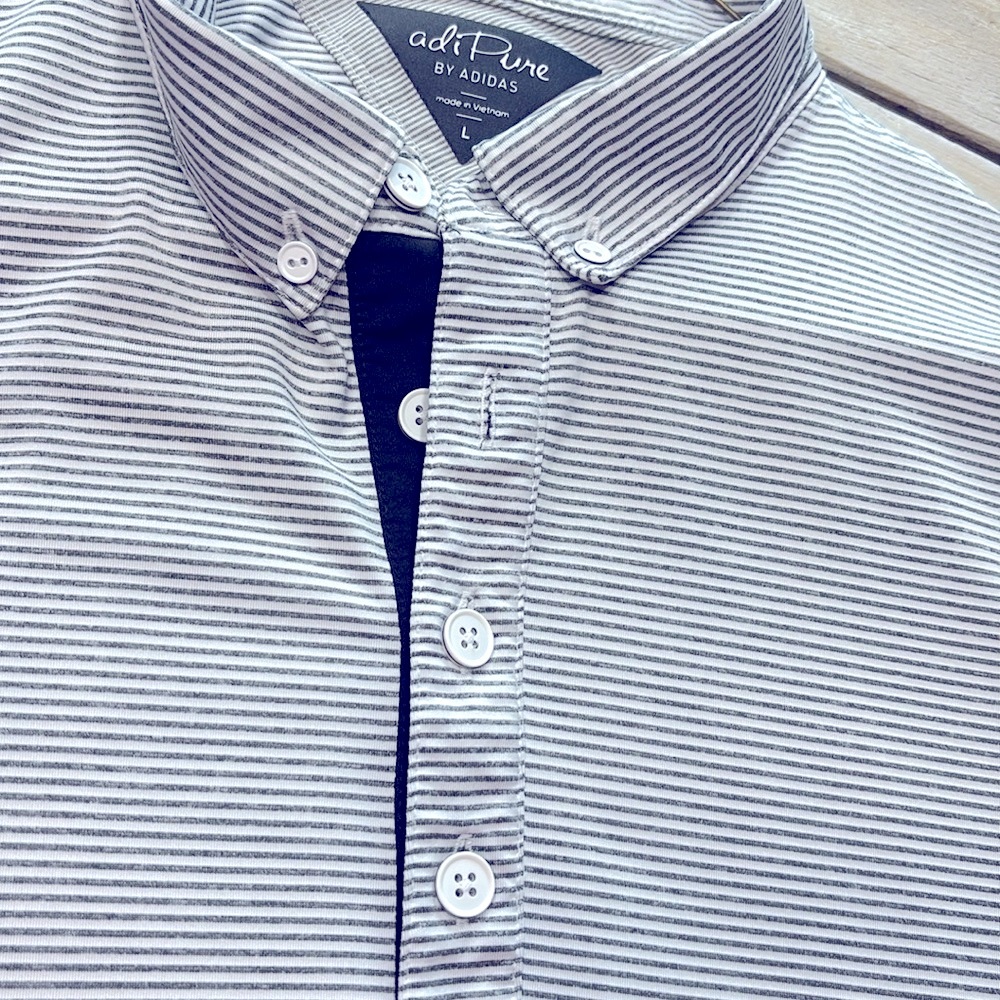 Adidas Adi-Pure Golf Polo Shirt. Men’s Sz-L Gray | White Neutral. Lightweight.